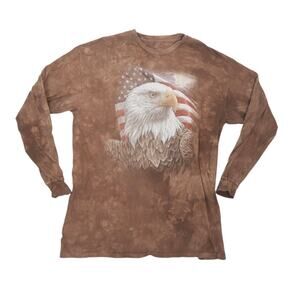 The Mountain Independence Eagle Brown Tie Dye Long Sleeve Tee 2X